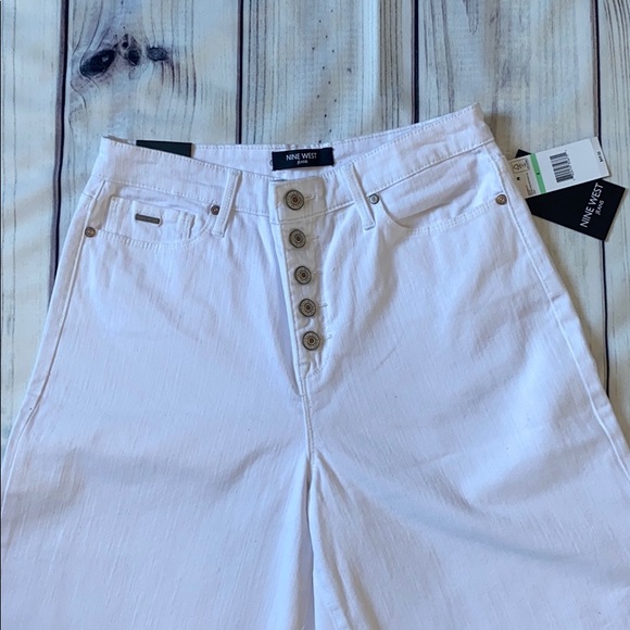 NINE WEST WOMEN'S SOPHIA CROP JEANS IN WHITE SIZE 8 - Picture 3 of 9